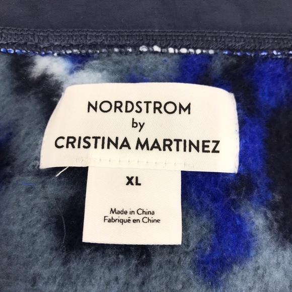 Nordstrom by Cristina Martinez Blue Camo Fleece Jacket Full Zip Size XL - Picture 5 of 9